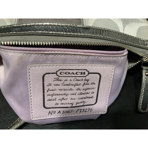 Silver & Grey Coach Signature Purse No. A1067-F13278 - Picture 5 of 6